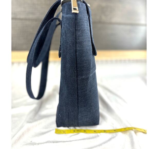 Handmade Upcycled Color Block Embroidered Shoulder Tote Bag Cotton Lined Pockets - Picture 11 of 12